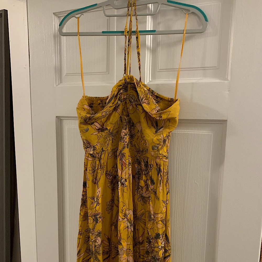 FREE PEOPLE | ONE STEP AHEAD | FLORAL YELLOW MAXI - Picture 4 of 7
